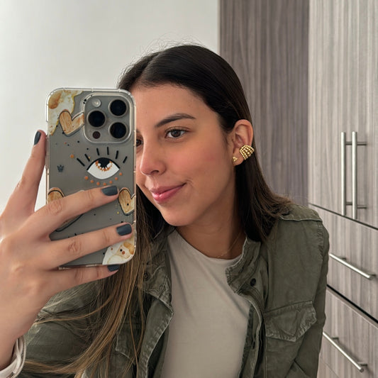 Case Corazones y Ojos Dorados