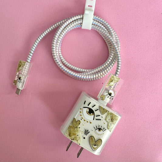 Combo Protector de Ojos y Corazones dorados